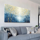 amatop Large Abstract Wall Art for Living Room Modern Tree of Life Canvas Art Print Nature-Inspired Navy Blue Wall Decor Landcape Artwork Birch Forest Picture Bedroom Office Dining Entryway 48x24 Inch by CozyNest Decor