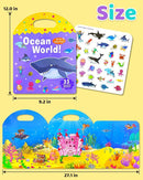 Benresive Reusable Sticker Book for Toddlers 2-4 Years, Fun Travel Stickers for Kids, Waterproof Sticker Books for Toddlers 1-3, Crafts Activities for Todddlers 1-3 2-4 3-5 - Ocean World by TinyTreasures Baby Boutique
