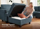 Nolany Sectional Sofa with Storage Ottoman, U Shape Sectional Couch with Chaise, Corduroy Modular Sectional Couches for Living Room, Blue by CozyNest Decor