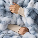 EVERGRACE Ultra Soft Luxury Fluffy Ridgeline Faux Rabbit Fur Throw Blanket, Thick Warm Bubble Throw for Bed, Cozy Plush Reversible Blankets for Couch, Chair, Sofa, Cloud Blue, 50x60 Inches, 870 GSM by CozyNest Decor