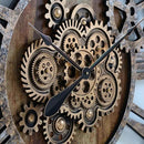 The Gears Clock 36'' Inch Real Moving Gear Wall Clock Vintage Industrial Oversized Rustic Farmhouse (Vintage Brown) by CozyNest Decor