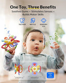 Baby Montessori Sensory Teething Toy – Safe, Multi-Functional BPA-Free Silicone Teether Toy for Babies 0-12 Months – Vibrant Rattle for Teething Relief & Fun Play – Perfect Baby Toys for Boys & Girls by TinyTreasures Baby Boutique