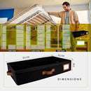 HOMELUX THEORY 2pc Under Bed Storage Containers, Bedroom Under the Bed Drawer Storage Organizer with Bins and Lids, Medium Underbed Clothes Storage Box Ideal for Blanket, Fabric, & Shoes (Black) by CozyNest Decor
