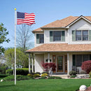 16FT Telescopic Flag Pole Kit, Heavy Duty 16 Gauge Aluminum Outdoor In Ground Flag Poles with an Embroidered 3x5 USA Flag, for Residential or Commercial,Garden,Yard Flag Poles