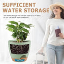 Plant Pots 8/7/6.5/6/5.5/5 Inch Self Watering Pots, Set of 6 Plastic Planters with Drainage Holes and Saucers,Plastic Flower Pots,Nursery Planting Pot for Indoor Out Door Plants（Green） by GreenHaven Gardens
