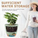 Plant Pots 8/7/6.5/6/5.5/5 Inch Self Watering Pots, Set of 6 Plastic Planters with Drainage Holes and Saucers,Plastic Flower Pots,Nursery Planting Pot for Indoor Out Door Plants（Green） by GreenHaven Gardens