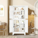 75.2" Tall Metal Pantry Cabinet, Kitchen Pantry Storage Cabinets with 4 Door and 4 Adjustable Shelves, White Storage Cabinet, Freestanding Cupboard for Kitchen Dining Room Living Room Bathroom by CozyNest Decor