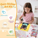 Gem Art Sticker Kit, Arts and Crafts for Kids Age 4-12, 8 Unicorn Princess Themes Diamond Art Kit, Gemstone Sticker Crafts Christmas Birthday Gifts for Girls Ages 4,5,6,7,8 Year Old (Yellow-Cat) by TinyTreasures Baby Boutique