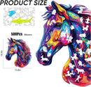 Puzzles for Adults 500 Pieces, Cool Horse Liberty Wooden Jigsaw Puzzles 15.8 * 18.3in, Unique Shape Animal Adult Gifts, Irregular Wood Puzzles Best Gift for Adults Family Game by TinyTreasures Baby Boutique