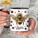 Hyturtle Personalized Floral Bee Mug - Bee Keeper Gifts For Women Lovers Teacher - Honey Gifts For Beekeeper Farmer On Birthday - Queen Honeycomb Decor - Custom Coffee Cup Ceramic Mug 11 Oz 15 Oz by CozyNest Decor