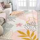 Lahome Pink Carpet for Living Room - 4x6 Area Rug for Bedroom Washable Non-Slip Boho Rug Throw Cute Soft Nursery Kids Rug, Abstract Botanical Print Indoor Rugs for Kitchen Entryway Laundry Dining Room by TinyTreasures Baby Boutique