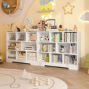 Book Shelf Set of 2, 8 Cubes Storage Organizer, 3-Tier Open Shelf Wooden Bookcase, Freestanding White Bookshelf Cube Shelf for Bedroom, Living Room, Home Office by CozyNest Decor