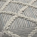 SIMPLIHOME Cowan Contemporary Square Pouf in Grey, Natural Handloom Woven for the Living Room, Bedroom and Kids Room by CozyNest Decor