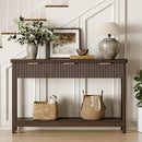 Lulive 51" Fluted Console Table for Entryway, Entryway Table with 3 Wooden Drawers, Farmhouse Behind Sofa Table for Living Room, Hallway, Couch, Foyer by CozyNest Decor