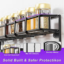 SUFAUY 2 Pack Spice Rack Wall Mount, 3 Tier Narrow Spice Rack Hanging Small Shelf for Cupboard, Black by CozyNest Decor