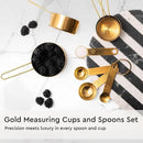 Black and Gold Kitchen Utensils Set - 19-PC Set Includes Stainless Steel and Silicone Cooking Utensils, Measuring Cups and Spoons - Black and Gold Kitchen Accessories for Stylish Cooking & Serving by CozyNest Decor