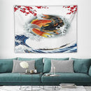 Houselerax Koi Fish Tapestry, Japanese Style Yin Yang Big Wave Cherry Blossoms Tapestries Wall Hanging for Bedroom Living Room Office Decor 80"x60" by CozyNest Decor