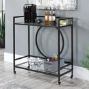 Sauder International Lux Bar Cart, Black Finish by CozyNest Decor