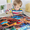 Jumbo Floor Puzzle for Kids,Construction Site Jigsaw Large Puzzles,48 Piece Construction Vehicle Puzzle for Toddler Ages 3-5,Children Learning Preschool Educational Toys,Gift for 4-8 Years Old by TinyTreasures Baby Boutique