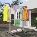 Bigzzia 3 Tier Clothes Drying Rack, 57 Inch Laundry Drying Rack, Foldable Stainless Steel Kids Clothing Rack, Movable Laundry Rack for Indoor Outdoor - Grey by CozyNest Decor