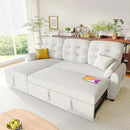 Ucloveria Sleeper Sofa Bed, 86" Convertible Sectional Sofa Couches for Living Room, 4 in 1 Pull Out Couch Bed with Reversible Storage Chaise | USB Ports | Side Pockets | Removable Backrest by CozyNest Decor