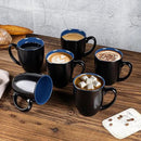 GBHOME 16oz Coffee Mugs Set of 6, Large Ceramic Coffee Mugs for Man, Woman, Dad, Mom, Modern Coffee Mugs Set with handle for Tea/Latte/Cappuccino/Milk/Cocoa. Dishwasher&Microwave Safe,Blue by CozyNest Decor