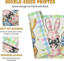 Easter Bunny Placemats Set of 4 Green Blue Pink Yellow Buffalo Plaid Rabbits Floral Bow Place Mats 12x18 Inch Happy Easter Table Mats for Spring Party Kitchen Dining Holiday Decor by CozyNest Decor