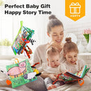 Jollybaby 2 PCS Sensory Touch and Feel Crinkle Books for Baby 0-6 Months, Jungle Farm Tails Montessori Car Set Toys for Tummy Time Newborn 6-12, Soft Fabric Cloth Books for Infant 1 Year Old Gift by TinyTreasures Baby Boutique