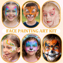 42 Color Face Painting Kit for Kids-Non Toxic Water Activated Face Paint Palette with 16 Crayons,6 Reusable & 63 Sticky Stencils,Brushes,Gems.Ideal Choice for Carnival,Halloween,Parties,Makeup etc. by TinyTreasures Baby Boutique
