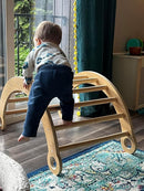 Asweets Pikler Triangle Set, 5 in 1 Foldable Montessori Climbing Set with Ramp, Baby Climbing Toys for Indoor Playground, Jungle Gym for Kids with Arch Climber, Rocker, Suitable for Toddlers by TinyTreasures Baby Boutique