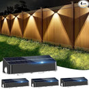 Solar Fence Lights Outdoor - 3-Side Fence Light Solars Powered for Outside IP65 Waterproof Fence Solar Lights Outdoor for Outside Garden Backyard Patio Deck Fence Stair Step Railing Pathway(4Pack) by GreenHaven Gardens