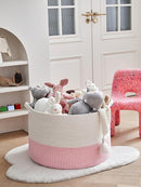 Extra Large Cotton Rope Basket 22" x 14"| Toy Basket by TinyTreasures Baby Boutique