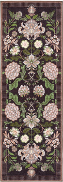 GarveeHome Plum Pink Floral Botanical 2x6 Washable Kitchen Runner Rugs Non Slip Black Purple Vintage Boho Cottage Long Rug for Hallways Bedroom Entryway Bathroom Mat with Rubber Back by TinyTreasures Baby Boutique