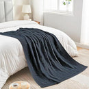 CozeCube Check Knit Throw Blanket, Midnight Navy Checkered Throw for Couch, Decorative Christmas Soft Cozy Warm Knitted Blanket for Bed Sofa Living Room, 60"X80" by CozyNest Decor