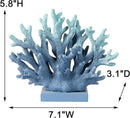 5.8" H Blue Coral Decor, Resin Coral Statue, Nautical Decorations for Home, Beach/Coastal/Ocean Themed Cabinet Shelf Tabletop Decor by CozyNest Decor