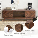 LuxenHome Mid Century Modern TV Stand, 63" TV Stands for Living Room for TVs up to 65", Entertainment Center with Storage, Wood TV Console with Tapered Legs, Television Stands by CozyNest Decor