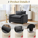 URRED Modular Sectional Sofa Comfy Cloud Couch, Modern Velvet Sofa Sleeper Deep Seat Couches with Ottoman/Pillows for Living Room (Dark Gray, 53'') by CozyNest Decor