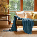 lifein Throw Blanket for Couch, Soft Boho Decor Bed Throw,Cozy Blue Chenille Knitted Small Farmhouse Lightweight Throw for Spring(Sky Blue,60 * 80") by CozyNest Decor