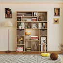71" Tall 6-Tier Heavy Duty Bookcase with 2 Foldable Storage Baskets, 55" Wide Open Bookshelf with 16 Irregular Cubes for Living Room, Office （Yellow） by CozyNest Decor