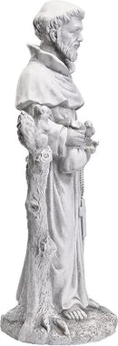 TOETOL St Francis Garden Statues 31 Inch Saint Francis of Assisi Catholic Christian Yard Decor Lawn Garden Patio Outdoor Sculptures Magnesium Oxide Stone Grey Garden Art Decorations by GreenHaven Gardens