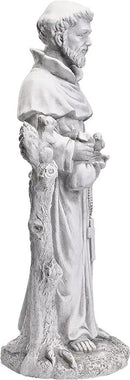 TOETOL St Francis Garden Statues 31 Inch Saint Francis of Assisi Catholic Christian Yard Decor Lawn Garden Patio Outdoor Sculptures Magnesium Oxide Stone Grey Garden Art Decorations by GreenHaven Gardens