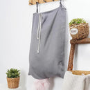 Linen Hanging Laundry Bag, Over The Door Laundry Hamper for Dirty Clothes, Drawstring Closure with Bottom Zipper, Gray by CozyNest Decor
