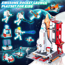 Space Exploration Shuttle Toys Gifts for 6 7 8 9 10 11 12 Year Old Kids, Girls, Boys, 12-in-1 STEM Projects Rocket Building Toy Kit with 3 Astronauts, Airplane Rocket Set Xmas Ideas, 885 Pcs by TinyTreasures Baby Boutique