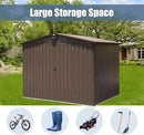 Domi Backyard Storage Shed 8.2’ x 6.2’ with Galvanized Steel Frame,Outdoor Garden Shed Metal Utility Tool Storage Room with Latches and Lockable Door for Balcony Lawn Poolside (Dark Brown) by GreenHaven Gardens