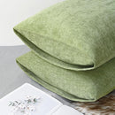 CaliTime Throw Pillow Covers Decorative 20 X 26 Inches Pack of 2 Cozy Chenille Standard Pillow Shams Cases for Couch Sofa Bed Living Room Home Sage Green by CozyNest Decor