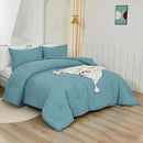 Litanika Comforters Grayish Teal Oversized Queen Size, 3 Pieces Lightweight Solid Bedding Comforter Set, All Season Fluffy Bed Set (98x98In Comforter & 2 Pillowcases) by CozyNest Decor