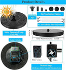 Solar Bird Bath Fountain Pump with 6 Nozzle and Anti-Collision Pole,1.4w Solar Powered Free Standing Floating Water Pump for Fish Tank, Pond, Pool, Garden and Outdoor by GreenHaven Gardens