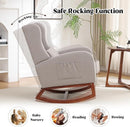 Rocking Chair Nursery, Nursery Rocking Chairs with Foot Rest, Comfy Glider Rocker Nursing Chair with High Back for Nursing, Living Room, Bedroom, Light Grey by TinyTreasures Baby Boutique