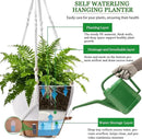 10 Inch Hanging Planters for Indoor Plants, 2 Pack Self Watering Hanging Baskets Flower Pots with Drainage Hole, Visual Reservoir & 2 Kinds of Plant Hanger for Outdoor Garden Home Decor by GreenHaven Gardens
