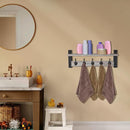 Sorbus Coat Hooks Wall Mount with Shelf – 24 Inch Coat Rack Wall Mount with 5 Heavy Duty Hooks – Floating Wall Shelf with Hooks for Entryway, Bathroom, Bedroom, Kitchen, or Mudroom (Gray) by CozyNest Decor